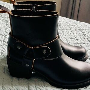 Harley-Davidson Black Leather Moto Boots